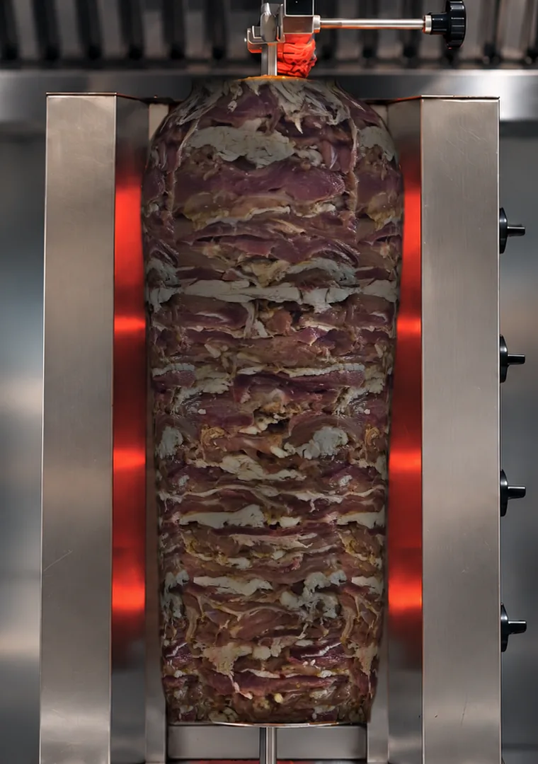 Döner ocağında LEVANT hindi döner.